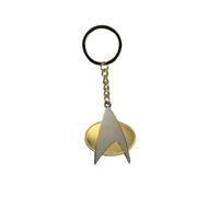 SpaceDesignsStudio Custom Keychain for Star Trek Fans The Next Generation Communicator Gift, Gold and Silver, S