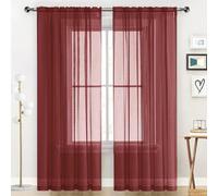 SpaceDresser Basic Rod Pocket Sheer Voile Window Curtain Panels Burgundy 1 Pair 2 Panels 52 Width 72 Inch Long for Kitchen Bedroom Children Living Room Yard(Burgundy,52 W x 72 L)
