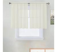 SpaceDresser Basic Rod Pocket Sheer Voile Window Curtain Panels Ivory 1 Pair 2 Panels 52 Width 36 Inch Long for Kitchen Bedroom Children Living Room Yard（Ivory, 52W x 36L）