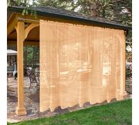 SpaceDresser Waterproof Outdoor Sheer Curtains for Patio - 2 Panels Rod Pocket Indoor Voile Sheer Curtain for Living Room,100W x 96L inch, Beige