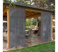 SpaceDresser Waterproof Outdoor Sheer Privacy Curtains for Patio - 2 Panels Rod Pocket Indoor Voile Sheer Curtain for Living Room, 52W x 96L inch, Grey