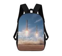 Spacees Falcon Heavy Boosters Landing 17 Inch Laptop Backpack Travel Daypack