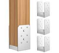 SPACEEUP Post Base 4"x4" Post Anchor 4pcs Adjustable Post Base Stainless Steel Concrete Post Anchor for Pavilion Deck Railing Support Decorative Anchor Plate