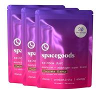 Spacegoods Rainbow Dust 3 Pack 240g | 90 Days Supply | Flavoured Mushroom Coffee | 80mg of Natural Caffeine | Lions Mane, Chaga Ashwagandha & Vitamin B5 | Sharper Focus, Energy & Calm | Chocolate