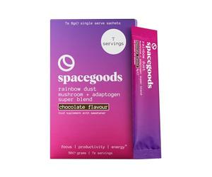 Spacegoods Rainbow Dust 7 Day Sachet Pack | Flavoured Mushroom Coffee | 80mg of Natural Caffeine | Lions Mane, Chaga, Ashwagandha & Vitamin B5 | Experience Sharper Focus, Energy & Calm | Chocolate
