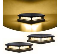 Spacelumen 4 Pack Solar Post Cap Lights Outdoor - Waterproof for 4x4, 4.5x4.5 & 5x5 Vinyl/Wooden Posts | Warm/Cool White | IP65 Weatherproof | Auto On/Off | LED Decks Lights for Garden, Patio, Porch