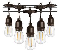 Spacelumen 49FT Outdoor String Light Mains Powered with 15+1 2W S14 Bulb