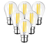 Spacelumen B22 Dimmable Bayonet Light Bulbs 6W 60W Equivalent G45 Golf Ball Bulbs, Warm White 2700K, Vintage Led Edison Screw Bulb for Celling Fan Vanity Light & Pendant Light, 6-Pack