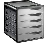Spacemaker, Drawer Box Rotho Office Box with 5 drawers, Plastic Box Transparent