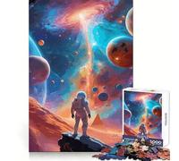 Spaceman Against Universe 1000 Pieces Jigsaws Adults Puzzles Logic Boost Toy Bonding Time Premium Edge Premium Gift 38x52cm
