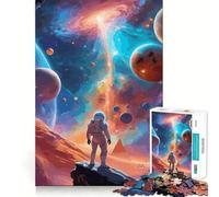 Spaceman Against Universe Jigsaw Puzzles 1000 Pieces for Teenagers Mind Skill Toy Casual Fun Design Assembly Stylish Gift 38x26cm