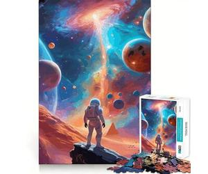 Spaceman Against Universe Jigsaw Puzzles 1000 Pieces for Teenagers Mind Skill Toy Casual Fun Design Assembly Stylish Gift 38x26cm