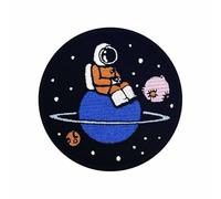 Spaceman Astronaut Lost in The Lonely Planet Patch Embroidered Applique Badge Iron On Sew On Emblem