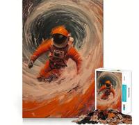 Spaceman Storm Jigsaw Puzzles for Adults 1000 Pieces Mental Logic Toy Gentle Relax Firm Cut Santa Wish List 50x75cm