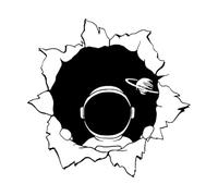 Spaceman Wall Decals Boys Children Room Decoration Astronaut Planet Space Teen Room Vinyl Self-Adhesive Wall Stickers Small - 28x28cm