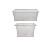 Spacemaster Midi & Maxi Storage Boxes with Lid Whitefurze Clear One Size