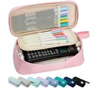 SPACEMATE Pencil Case Pouch Bag School Supplies for Girls and Boys, Large Big Capacity Aesthetic Pen Case, Simple Zipper Stationery Bag for Women Men Adults, Light Pink