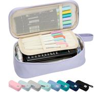 SPACEMATE Pencil Case Pouch Bag School Supplies for Girls and Boys, Large Big Capacity Aesthetic Pen Case, Simple Zipper Stationery Bag for Women Men Adults, Light Purple