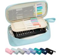 SPACEMATE Pencil Case Pouch Bag School Supplies for Girls and Boys, Large Big Capacity Aesthetic Pen Case, Simple Zipper Stationery Bag for Women Men Adults, Eggshell Blue