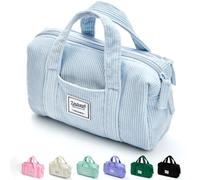 SPACEMATE Pencil Case Pouch Box Bag School Supplies Girls Boys Kids, Cute Preppy Stuff Large Big Capacity Aesthetic Pen Organizer, Back to College Stationary, Baby Blue, Corduroy Style, 1600ml