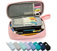 SPACEMATE Pencil Case Pouch Box Bag School Supplies Girls Boys Kids, Cute Preppy Stuff Large Big Capacity Aesthetic Pen Organizer, Back to College Stationary, Pink, Stylish Stlye, 1800ml