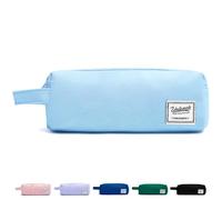 SPACEMATE Pencil Case Pouch Box Bag School Supplies Girls Boys Kids, Cute Preppy Stuff Large Big Capacity Aesthetic Canvas Pen Organizer, Back to College Stationary, Sky Blue, Simple Style, 1200ml