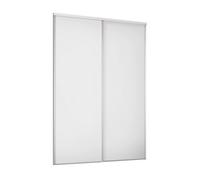 Spacepro Basic 1 Panel Matt White Sliding Wardrobe Door Set Of 2 (H)2220mm (W)1201mm