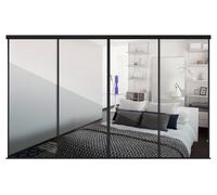 Spacepro Black Frame Mirror Sliding Door Kit W2978mm