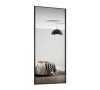 Spacepro Classic 1 Panel Mirrored Black Framed Sliding Wardrobe Door (H)2220mm (W)914mm