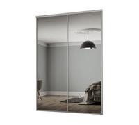 Spacepro Classic Mirrored Silver Effect 2 Door Sliding Wardrobe Door Kit (H)2220mm (W)1793mm