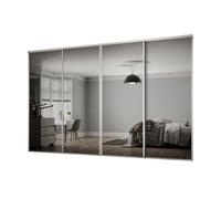 Spacepro Classic Mirrored White 4 Door Sliding Wardrobe Door Kit (H)2220mm (W)2978mm