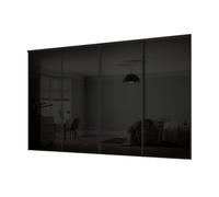 Spacepro Classic Non-Mirrored Matt Black 4 Door Sliding Wardrobe Door Kit (H)2220mm (W)2978mm