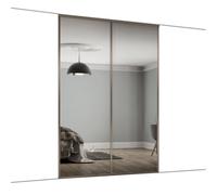 Spacepro Classic Panelled Mirrored Nickel 2 Door Sliding Wardrobe Door Kit (H)2220mm (W)1185mm