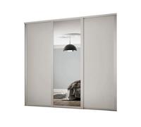 Spacepro Classic Shaker Mirrored Gloss Dove Grey 3 Door Sliding Wardrobe Door Kit (H)2220mm (W)1680mm