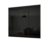 Spacepro Classic Shaker Non-Mirrored Matt Black 3 Door Sliding Wardrobe Door Kit (H)2220mm (W)2672mm