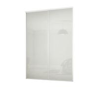 Spacepro Classic Shaker Non-Mirrored Matt White 2 Door Sliding Wardrobe Door Kit (H)2220mm (W)1793mm