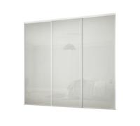 Spacepro Classic Shaker Non-Mirrored Matt White 3 Door Sliding Wardrobe Door Kit (H)2220mm (W)2216mm