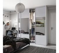Spacepro Classic Wideline Mirrored Dove Framed Sliding Wardrobe Door (H)2220mm (W)762mm