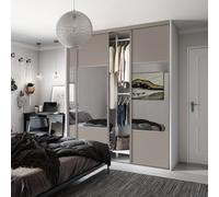 Spacepro Classic Wideline Mirrored Pebble Framed Sliding Wardrobe Door (H)2220mm (W)610mm