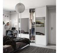 Spacepro Classic Wideline Mirrored White Framed Sliding Wardrobe Door (H)2220mm (W)914mm