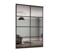 Spacepro Element 4 Panel Mirrored Black Framed Sliding Wardrobe Door Set Of 2 (H)2220mm (W)1197mm