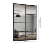 Spacepro Element 4 Panel Mirrored Black Framed Sliding Wardrobe Door Set Of 2 (H)2220mm (W)2696mm