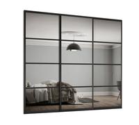 Spacepro Element 4 Panel Mirrored Black Framed Sliding Wardrobe Door Set Of 3 (H)2220mm (W)1501mm