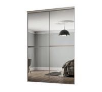 Spacepro Minimalist Mirror Mirrored 2 Door Sliding Wardrobe Door Kit (H)2220mm (W)1808mm
