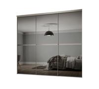 Spacepro Minimalist Mirror Panelled Mirrored 3 Door Sliding Wardrobe Door Kit (H)2220mm (W)2246mm