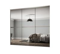 Spacepro Minimalist Mirror Panelled Mirrored Gloss 3 Door Sliding Wardrobe Door Kit (H)2220mm (W)2246mm