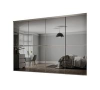 Spacepro Minimalist Mirror Panelled Mirrored Gloss 4 Door Sliding Wardrobe Door Kit (H)2220mm (W)3008mm