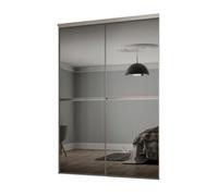 Spacepro Minimalist Mirror Panelled Mirrored Grey 2 Door Sliding Wardrobe Door Kit (H)2220mm (W)1200mm