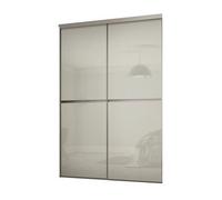 Spacepro Minimalist Mirror Shaker Non-Mirrored Matt Arctic White 2 Door Sliding Wardrobe Door Kit (H)2220mm (W)1504mm