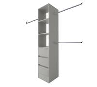Spacepro Modular Pebble Grey 3 Drawer Tower Unit (H)2100mm (W)450mm (D)500mm